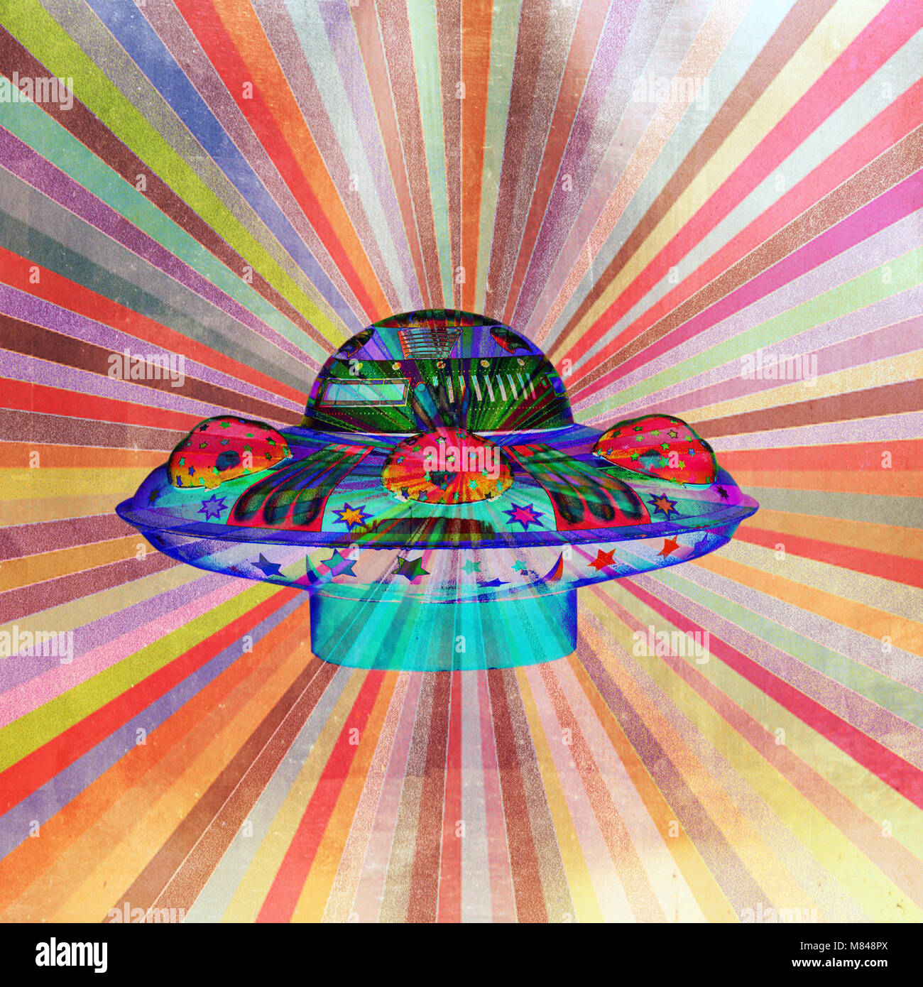 Colore luminoso ufo astratto pop art Foto Stock