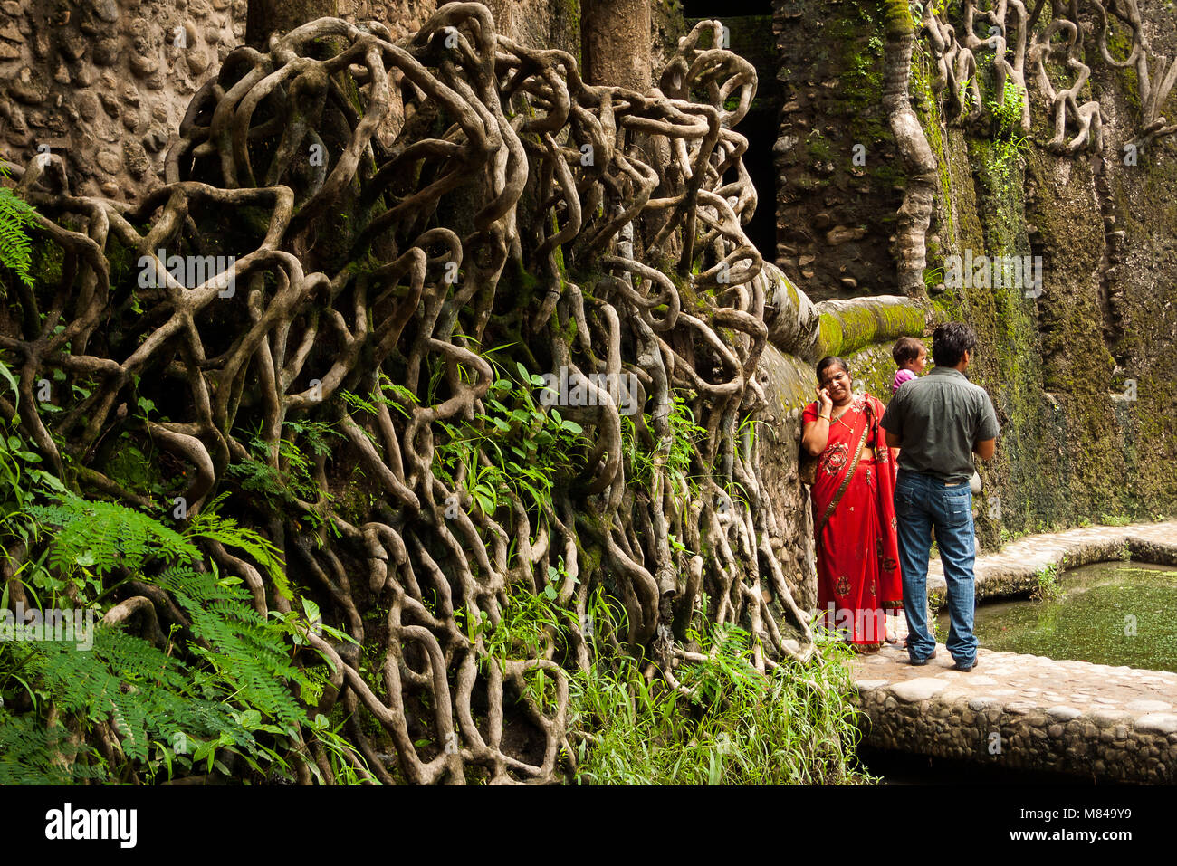 Chandigarh, India: Il Rock Garden è un giardino di sculture nella città di chandigarh, India. Foto Stock