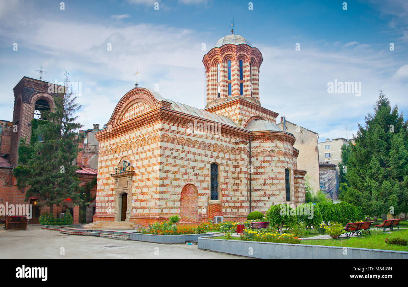 Il 'Sfantul Anton Buna Vestire" (Vecchia chiesa di corte) nella zona della città vecchia in Cluj Napoca, Romania. Foto Stock