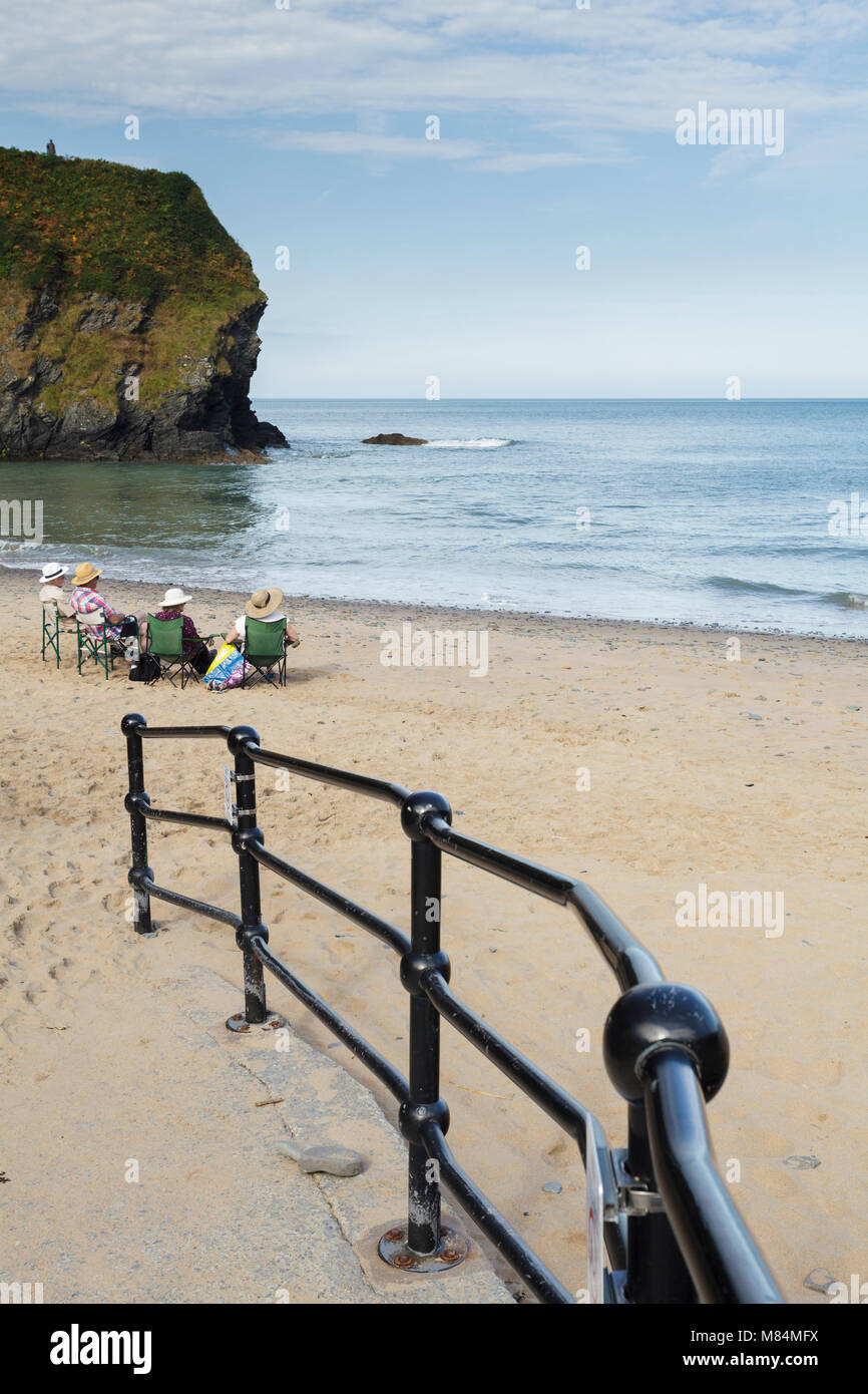 Holiday Maker in Llangrannog beach, Ceredigion nel Galles occidentale Foto Stock