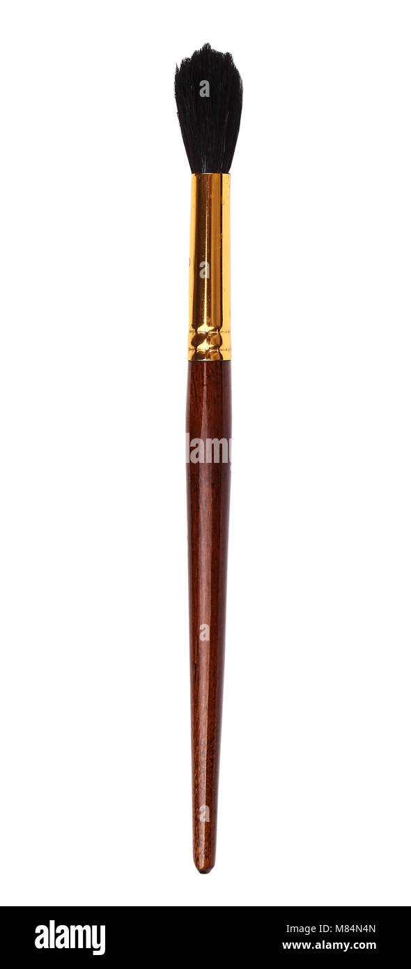 Tratto di pennello, professional care, pennello, bellezza, vernice, utensile oggetto, bianco, pennello, disegnare, legno Foto Stock