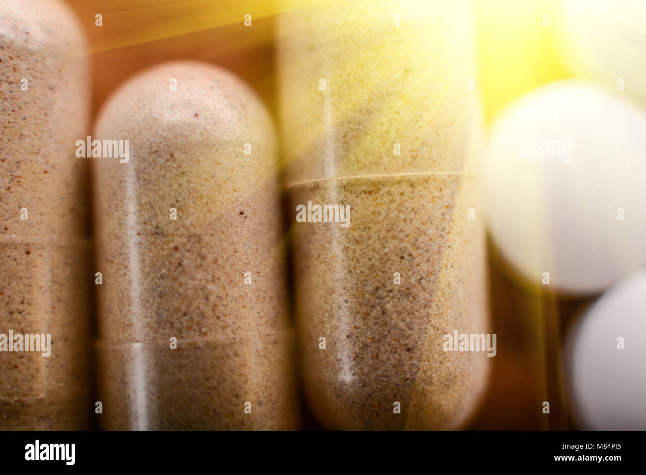 Integratori di vitamine e di minerali, dieta sana nozione Foto Stock