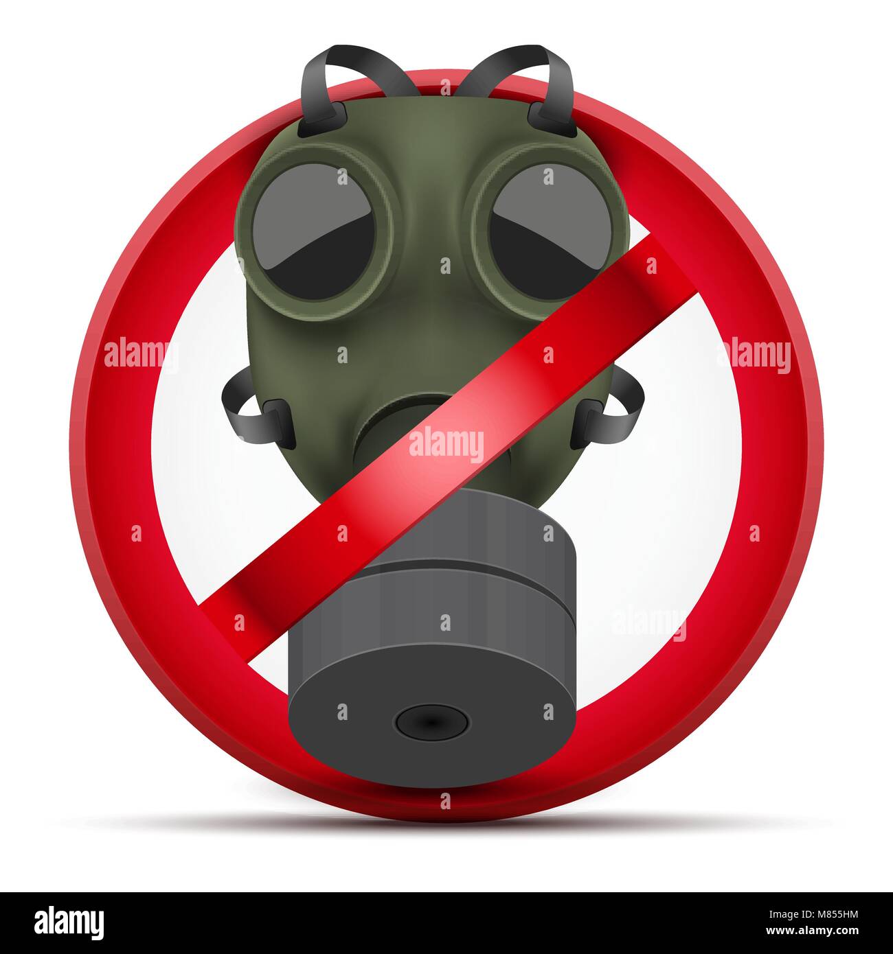 Segno di fermo attacco di gas e armi chimiche Illustrazione Vettoriale