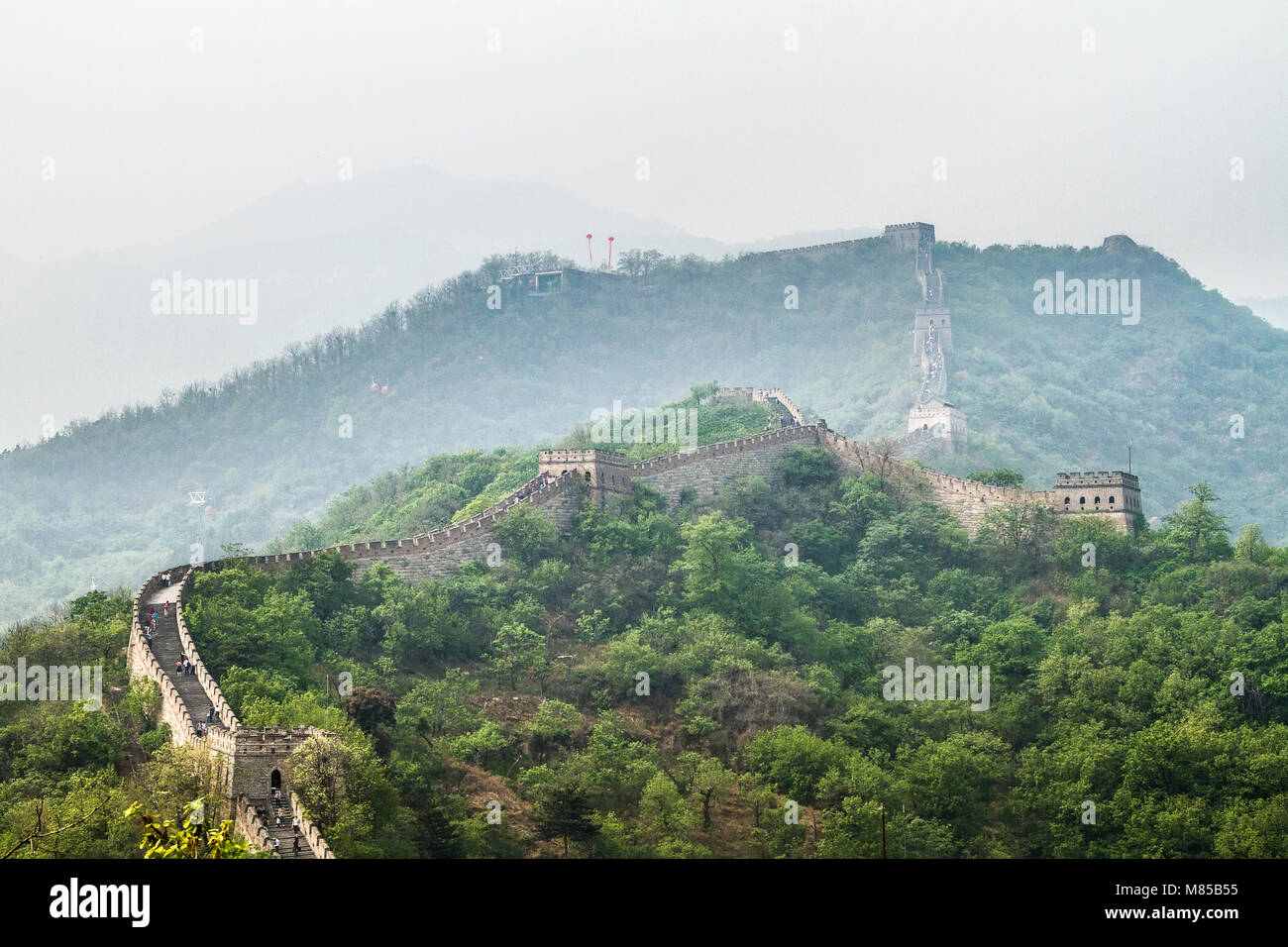 La Cina, la Grande Muraglia della Cina, Mutianyu Foto Stock