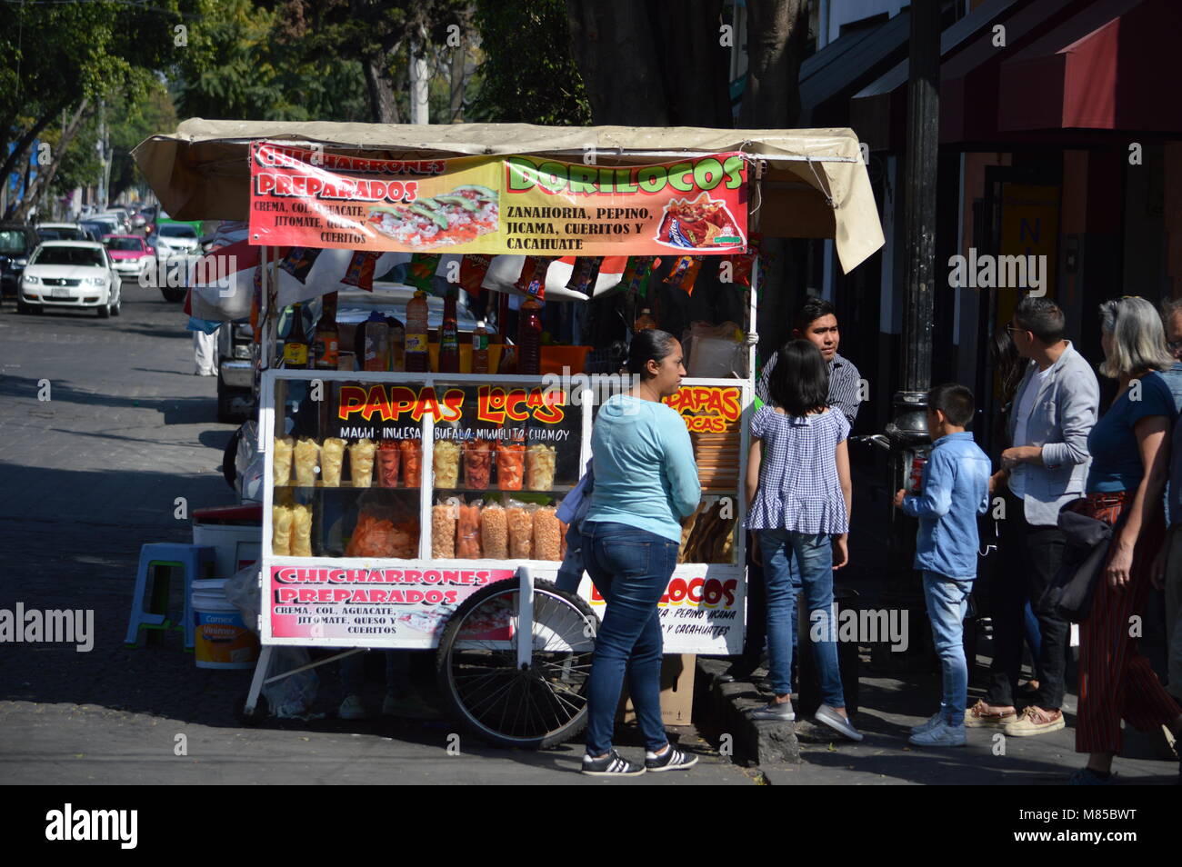 Un messicano snack stand Foto Stock