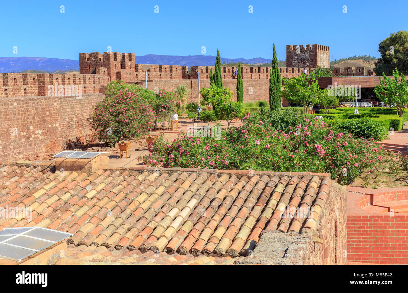 Vista dentro il Castelo di Silves Foto Stock