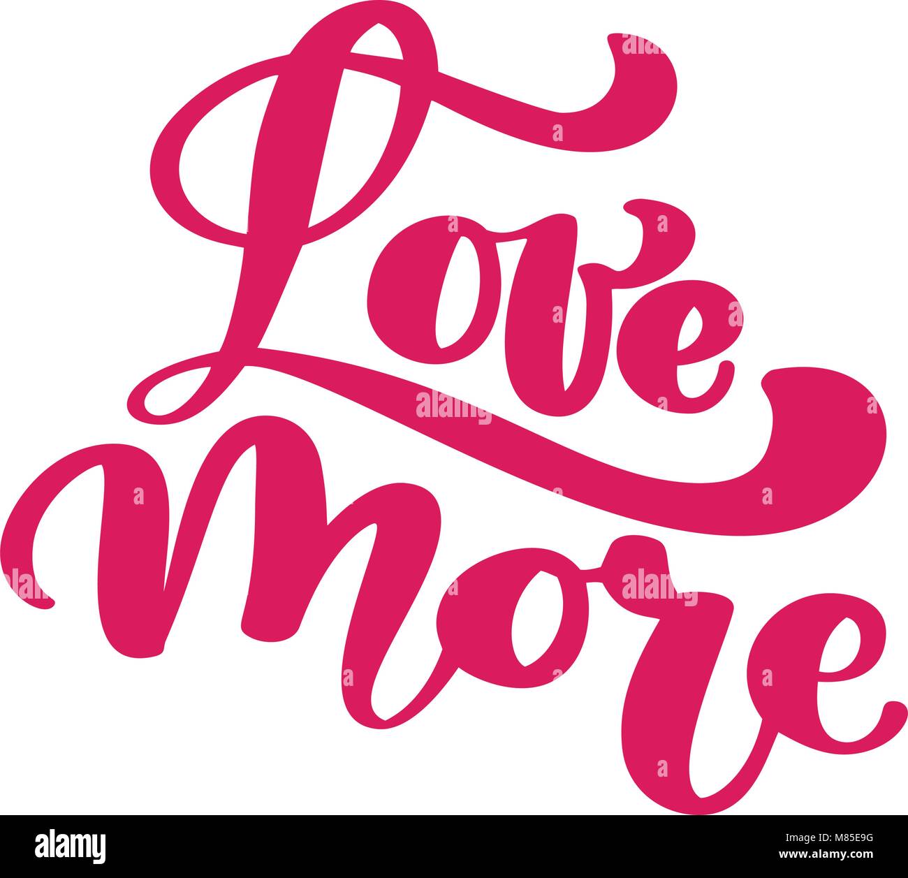 Amore più elegante biglietto di auguri design elegante con il testo in rosso per un Happy Valentines Day celebrazione. lettering preventivo. Vettore Testo vintage, scritte phr Illustrazione Vettoriale