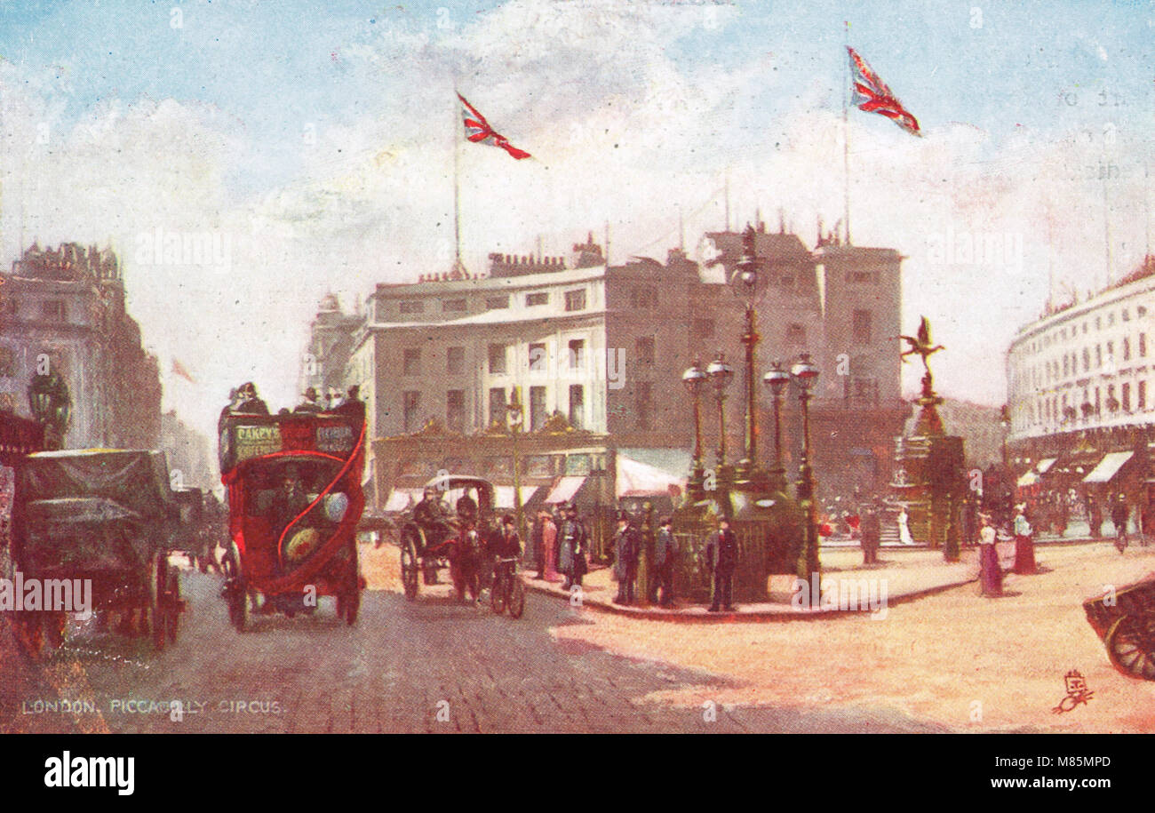 Piccadilly Circus a Londra, Inghilterra, circa 1905 Foto Stock