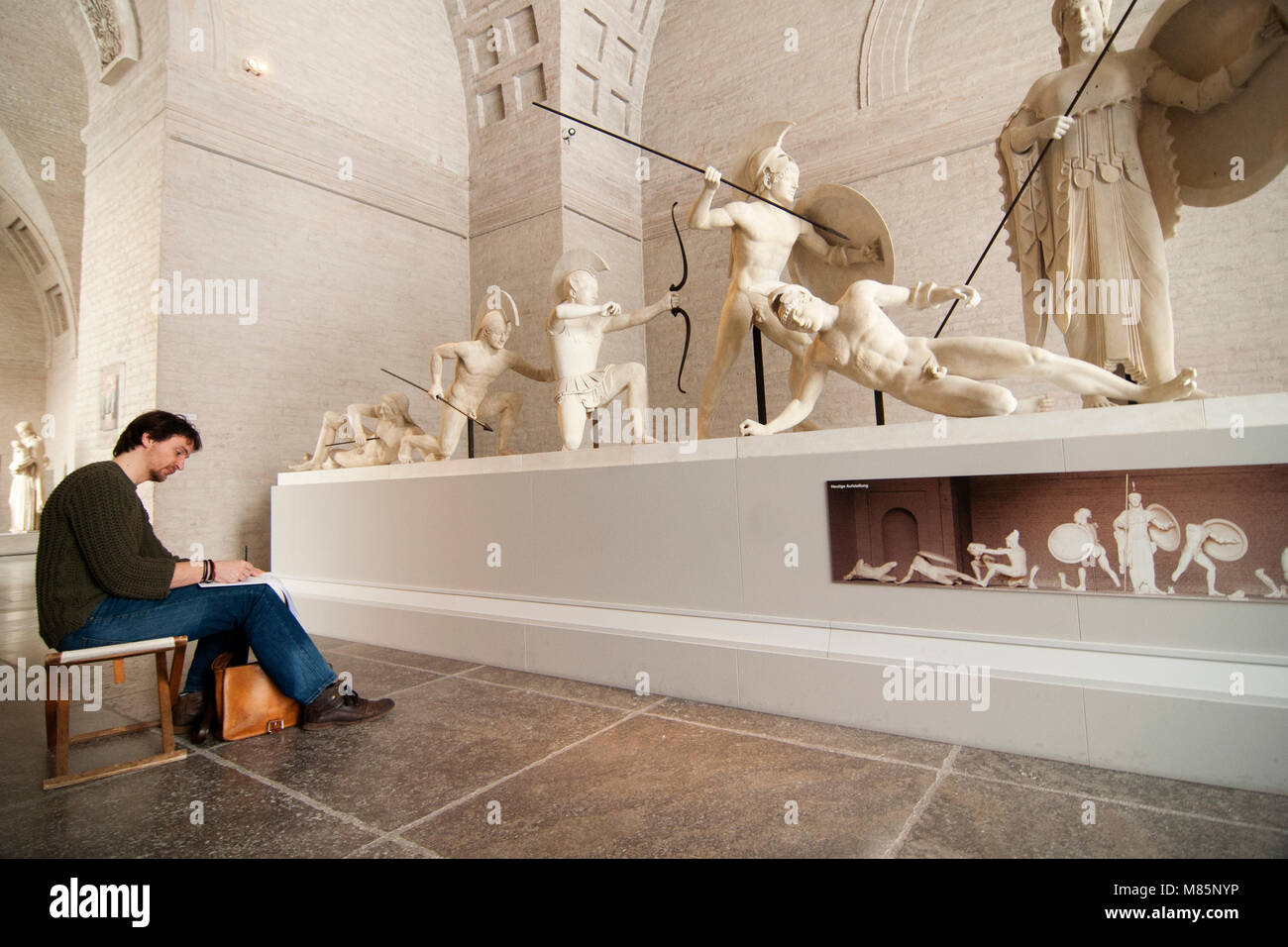 Statue greche, Glyptothek Monaco di Baviera Foto Stock