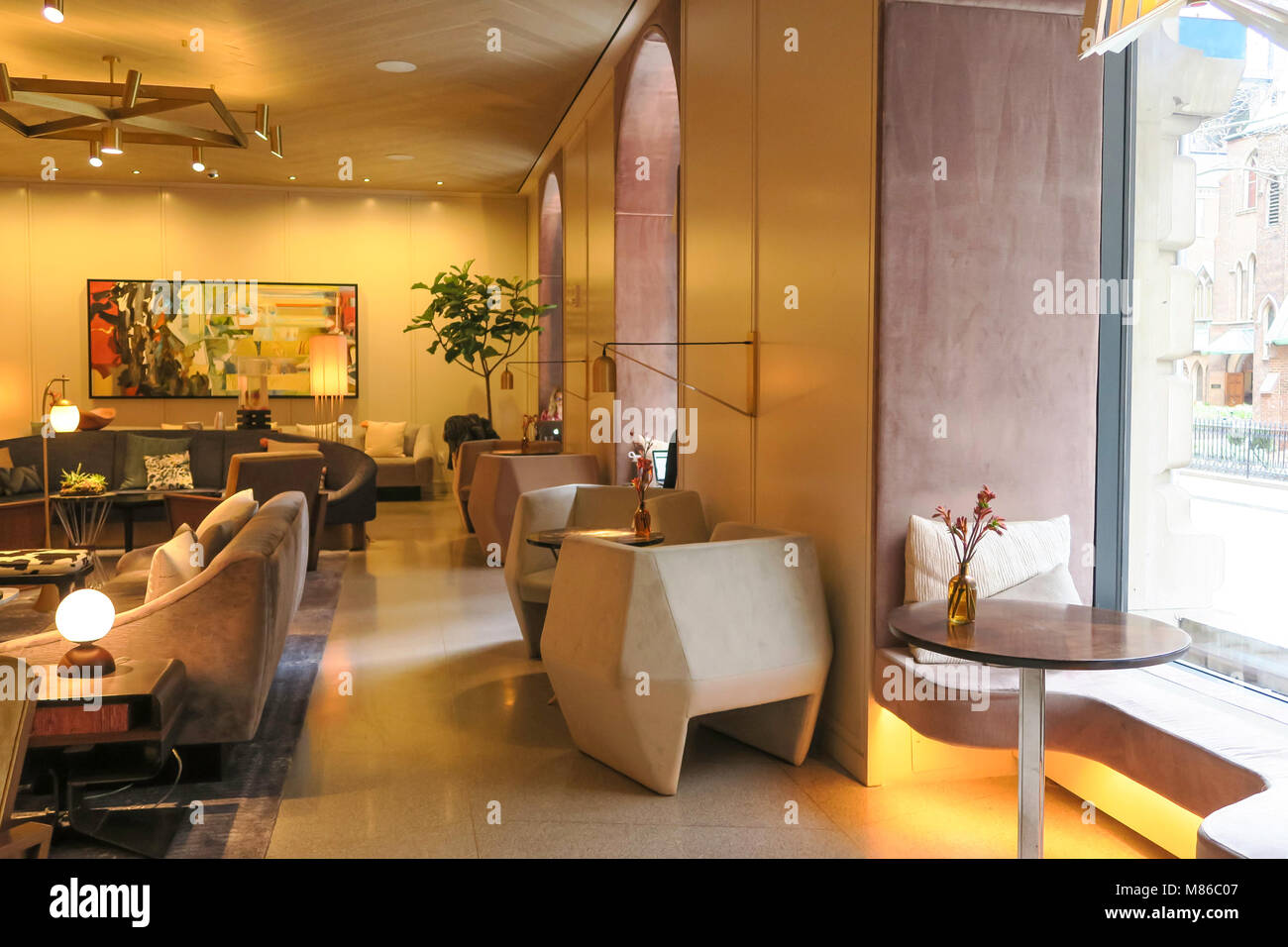 James Hotel Lobby in New York City, Stati Uniti d'America Foto Stock