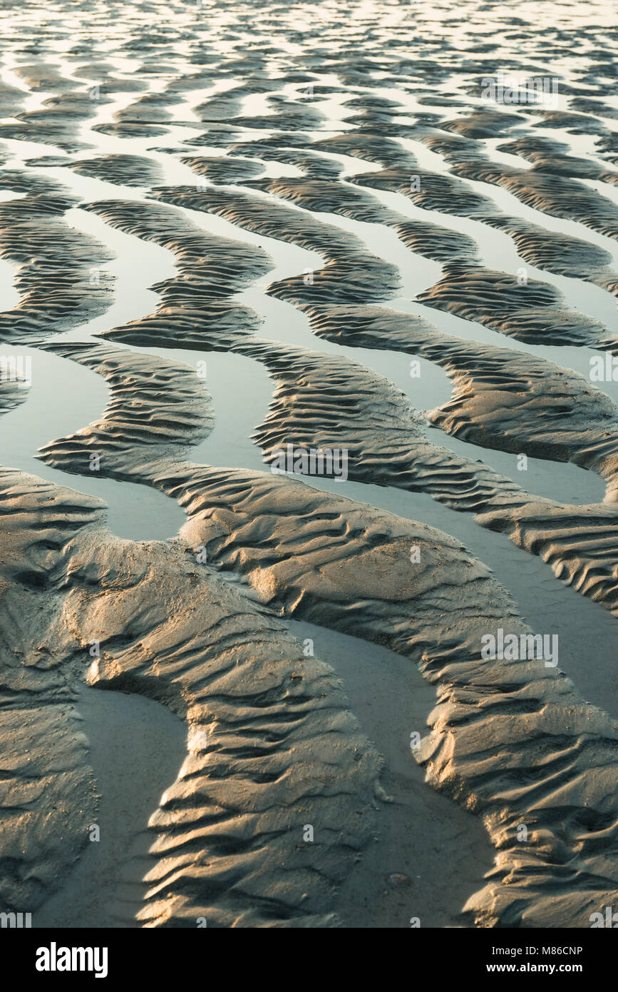 Ondulato onde di sabbia, pattern, tessitura o dello sfondo Foto Stock