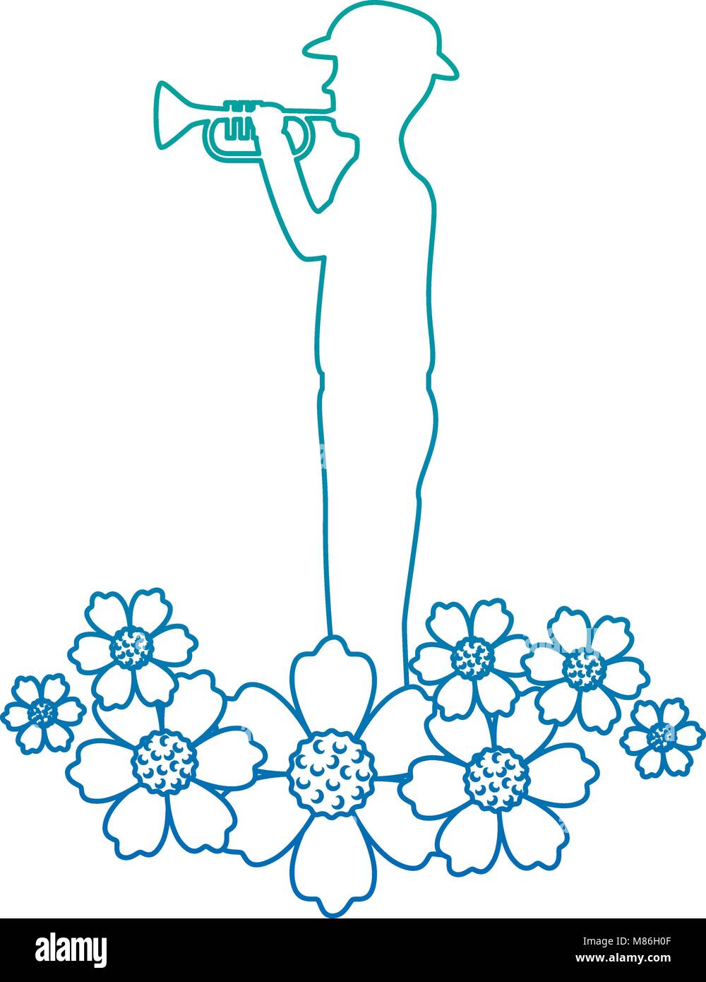 Soldato che suona la tromba immagini e fotografie stock ad alta