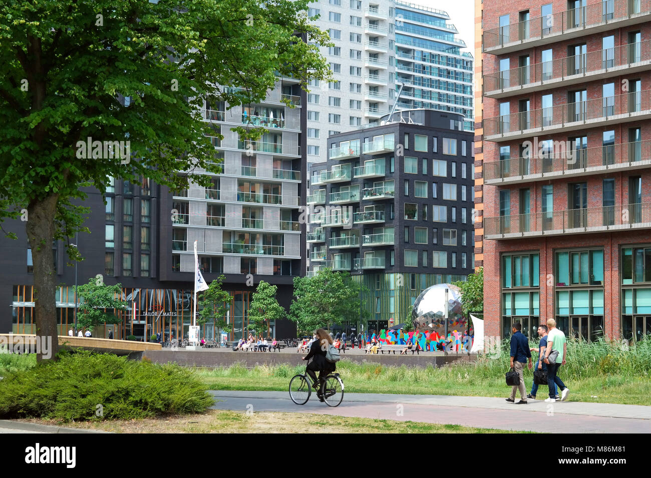 Il Zuidas (asse sud) è il rapido sviluppo di quartiere degli affari della città di Amsterdam. Foto Stock