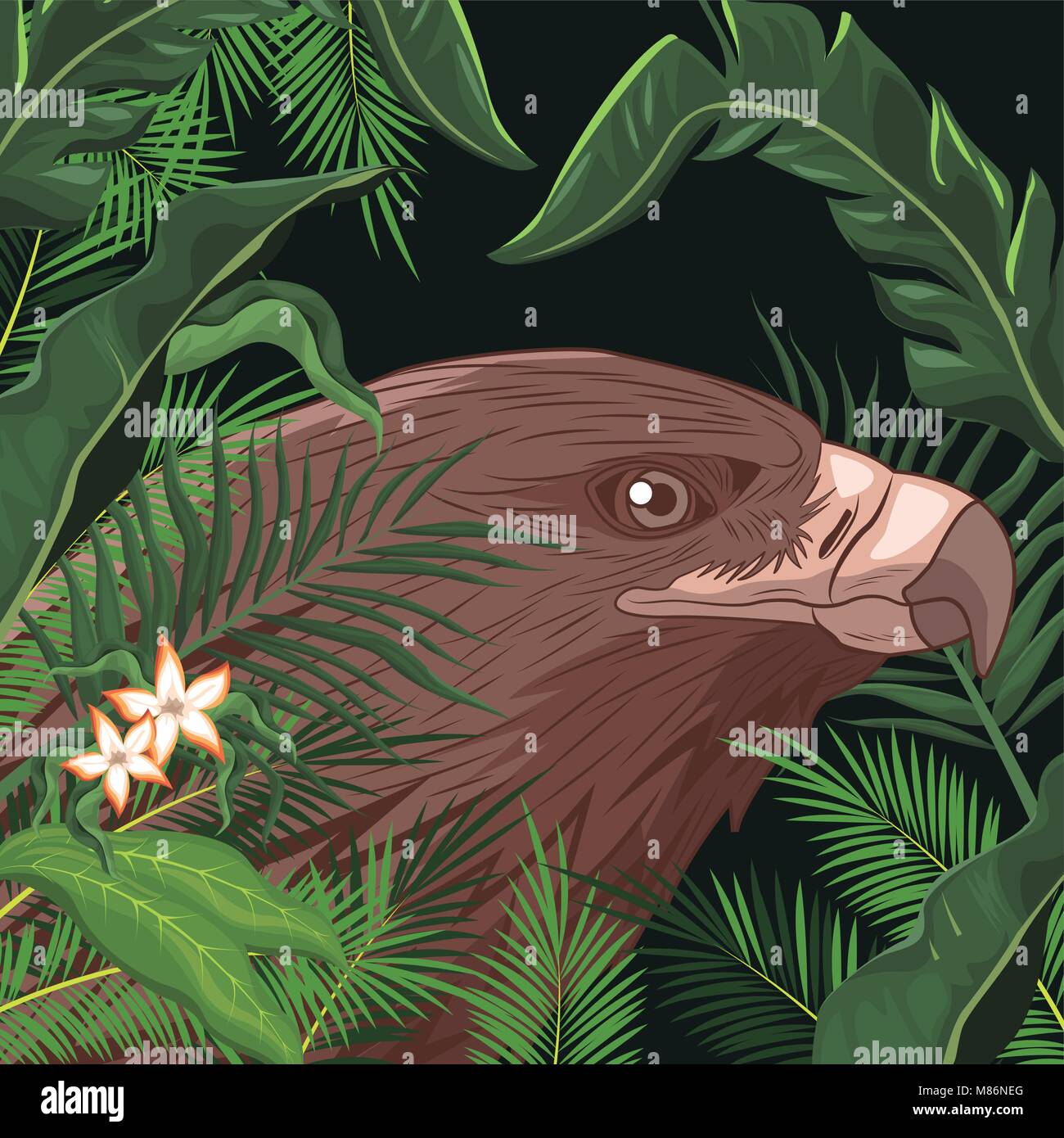 Eagle nella foresta illustrazione vettoriale graphic design Illustrazione Vettoriale