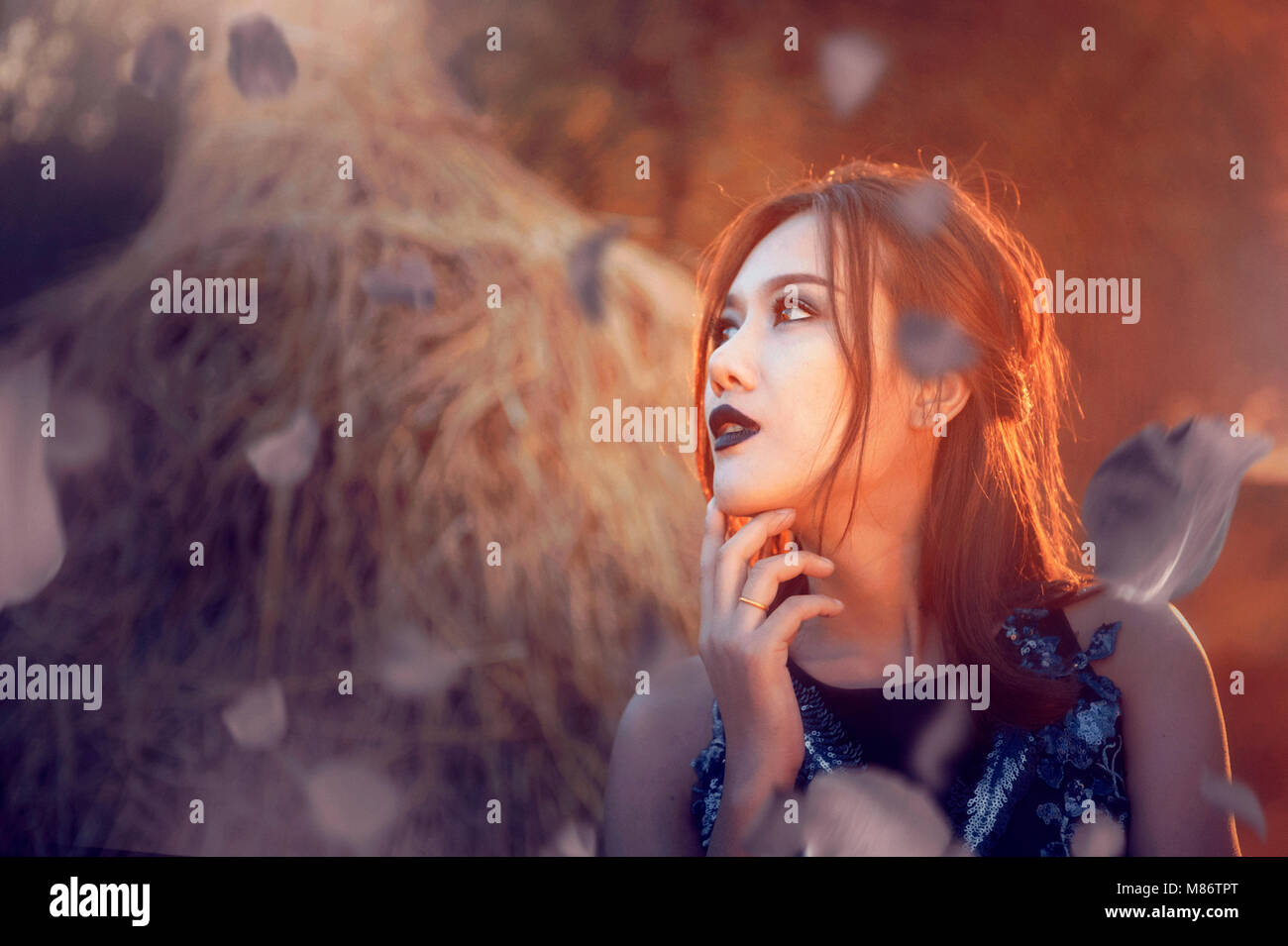 Ritratto di una donna asiatica, Thailandia Foto Stock