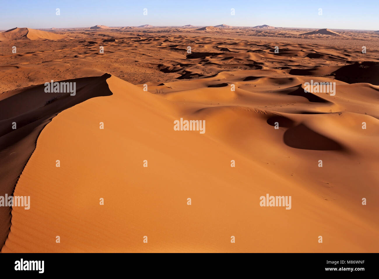 Vista aerea di dune di sabbia giganti, Riyadh, Arabia Saudita Foto Stock