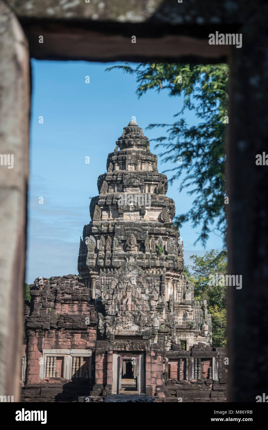 Il tempio Khmer rovine di Phimai parco storico presso il Festival di Phimai nella città di Phimai in Provinz Nakhon Ratchasima in Isan in Thailandia Foto Stock