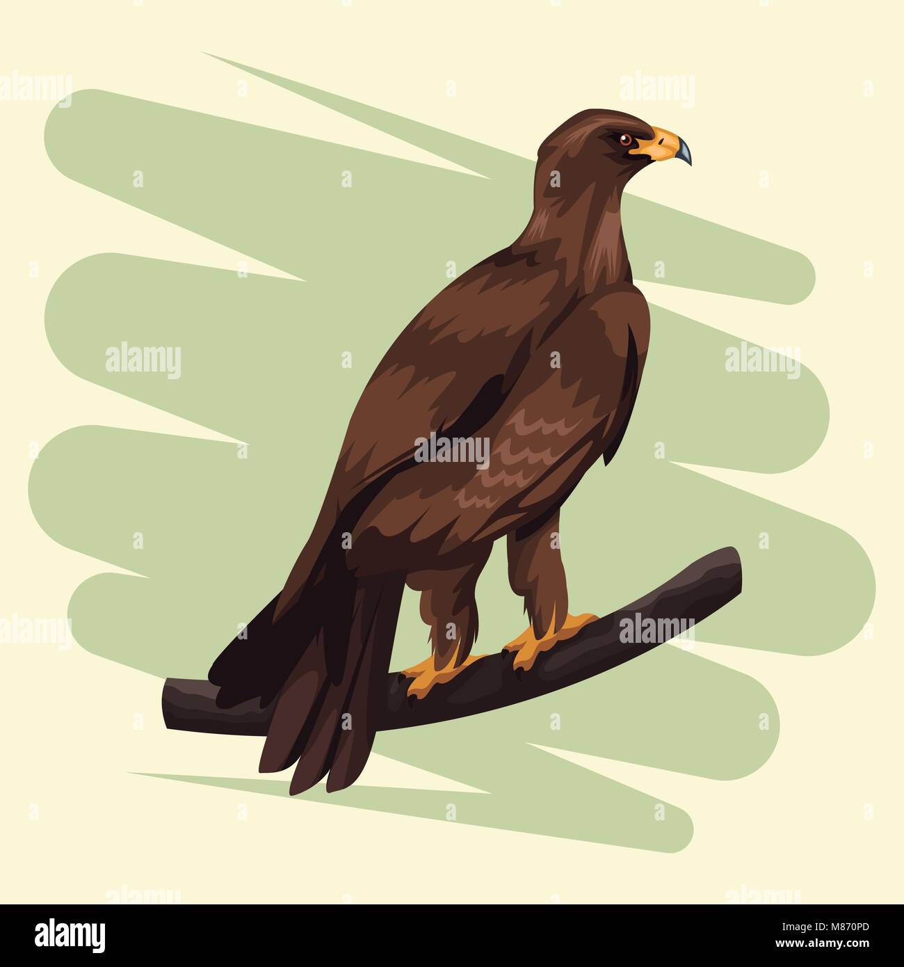 Eagle nel ramo disegno vettoriale illustrazione graphic design Illustrazione Vettoriale