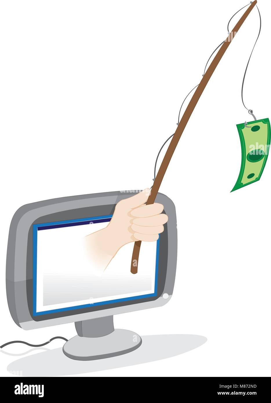 Il phishing banconota - Concetto di spam Illustrazione Vettoriale
