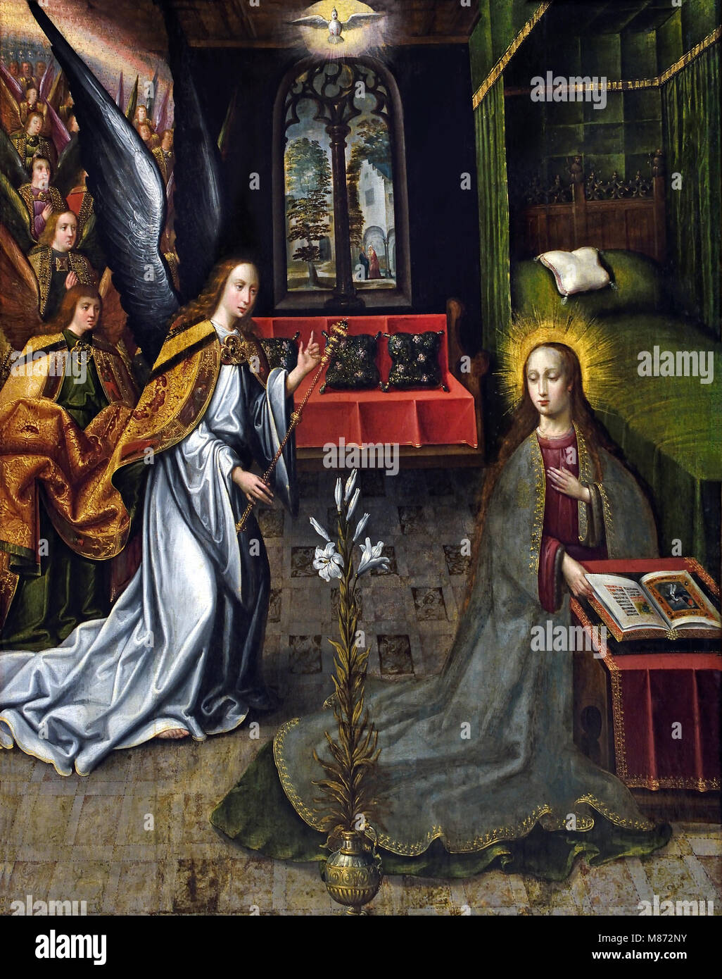 Annunciazione fiammingo del XVI secolo Belga, Belgio, fiammingo, Foto Stock