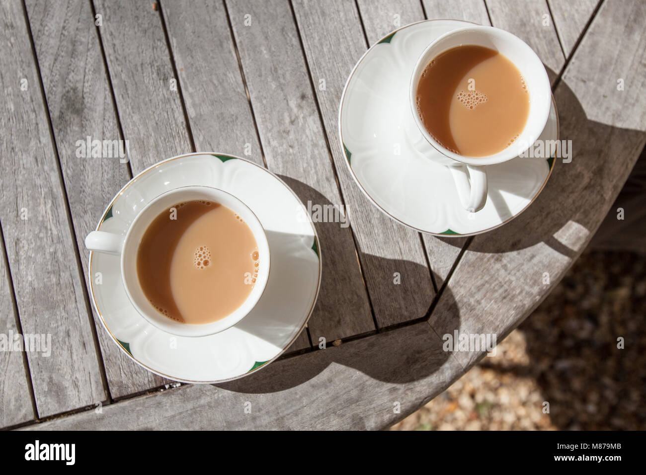 Tazze di tè in una tabella in un cafe Foto Stock