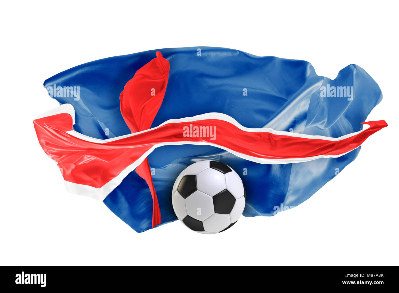 La bandiera nazionale di Islanda. Coppa del mondo. La Russia 2018 Foto Stock