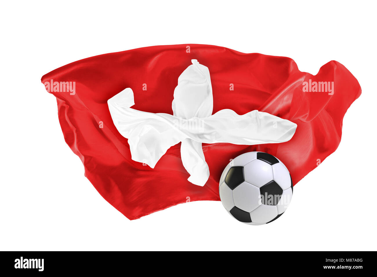 La bandiera nazionale della Svizzera. Coppa del mondo. La Russia 2018 Foto Stock