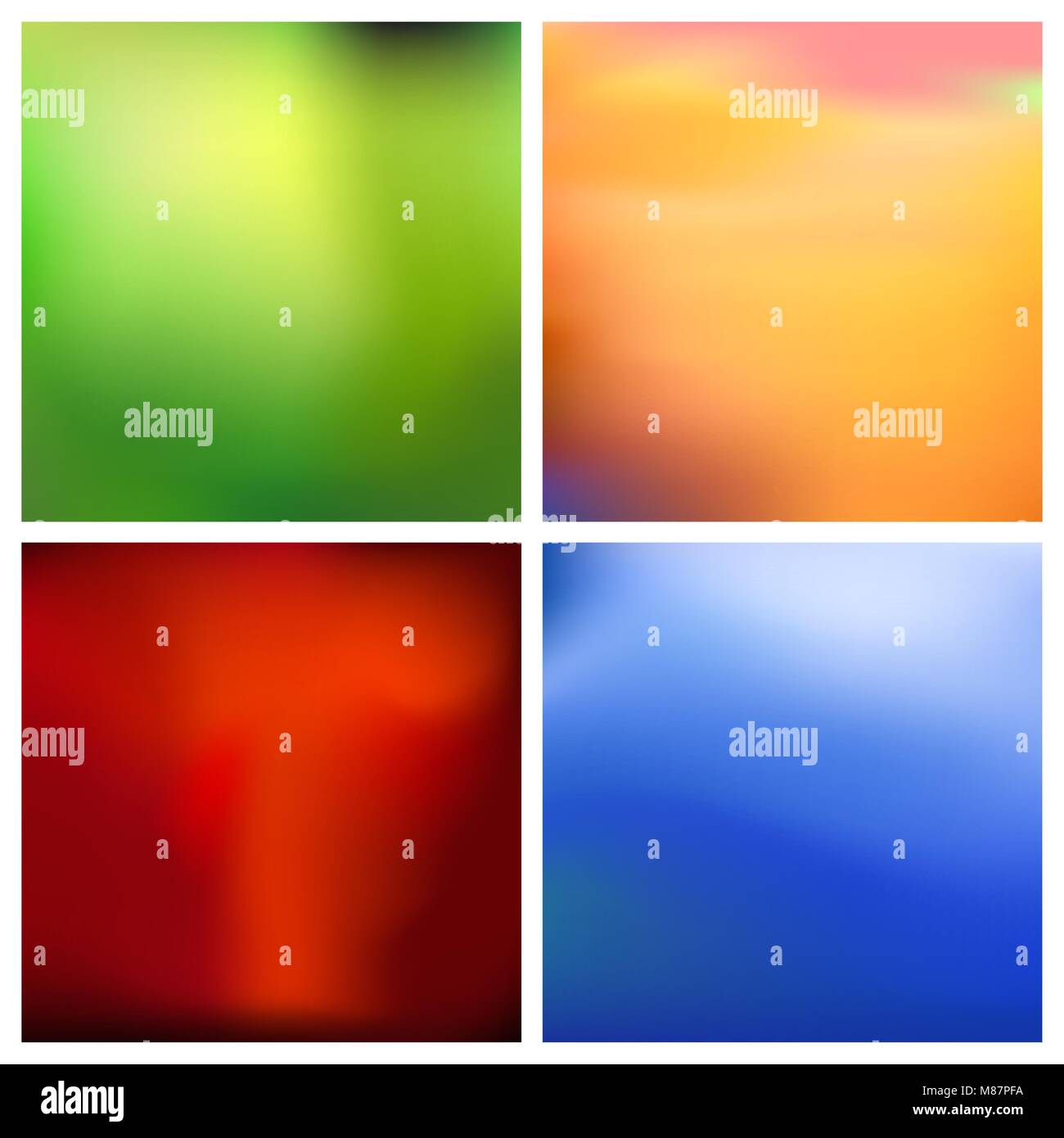 Vettore di astratta multicolore di sfocare lo sfondo impostato. 4 set di colori Illustrazione Vettoriale