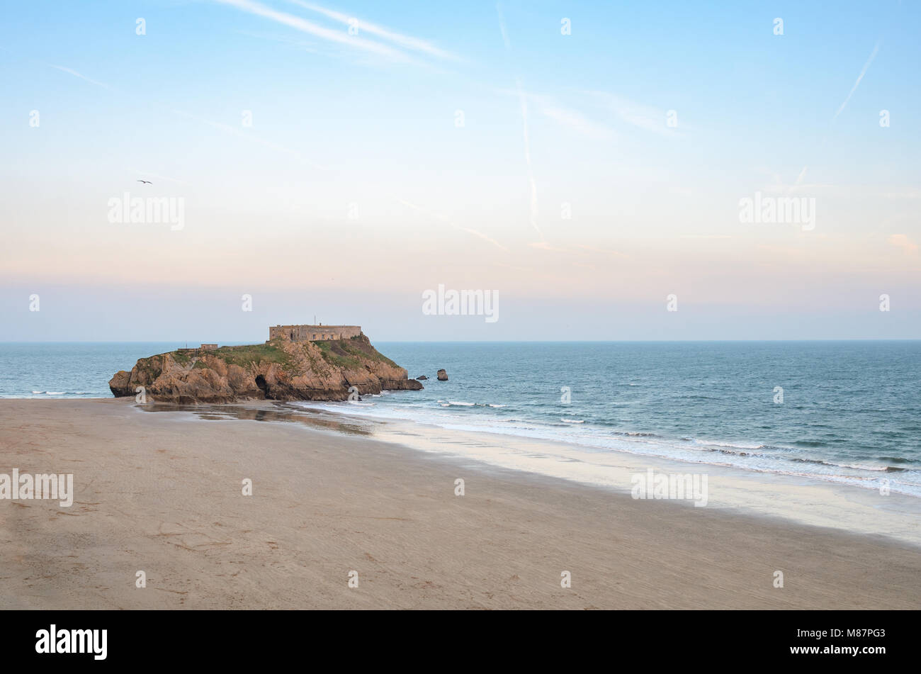 Saint Catherine's Island, Tenby Beach, Pembrokeshire, Galles del Sud Foto Stock
