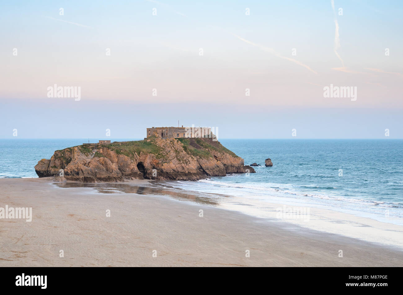 Saint Catherine's Island, Tenby Beach, Pembrokeshire, Galles del Sud Foto Stock