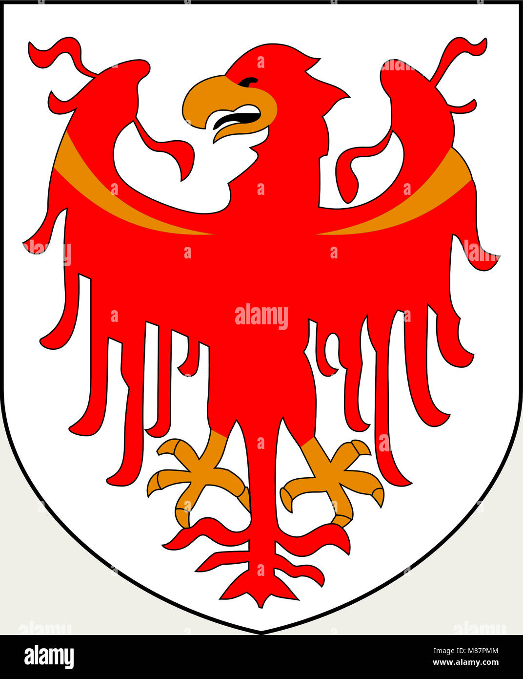 Stemma della regione indipendenti Bolzano Alto Adige - Italia. Foto Stock