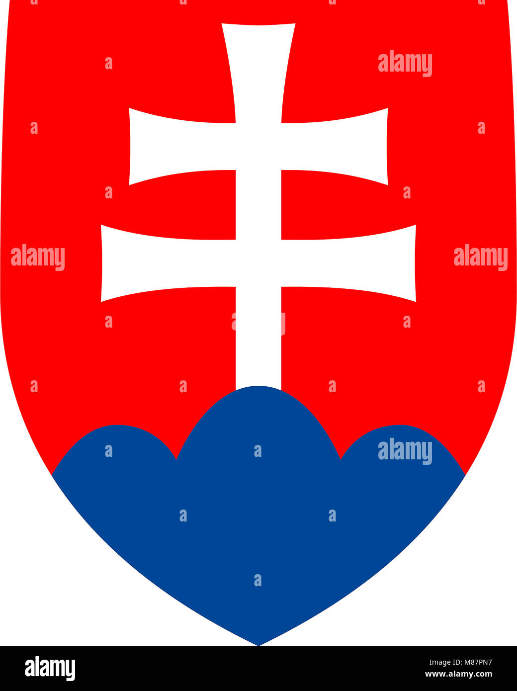 Stemma nazionale della Repubblica Slovacca. Foto Stock