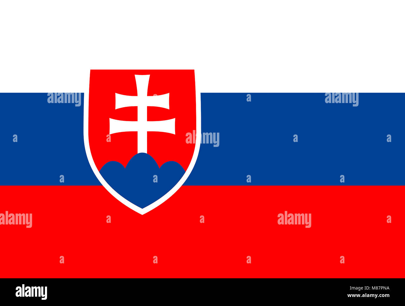 Bandiera nazionale della Repubblica Slovacca. Foto Stock