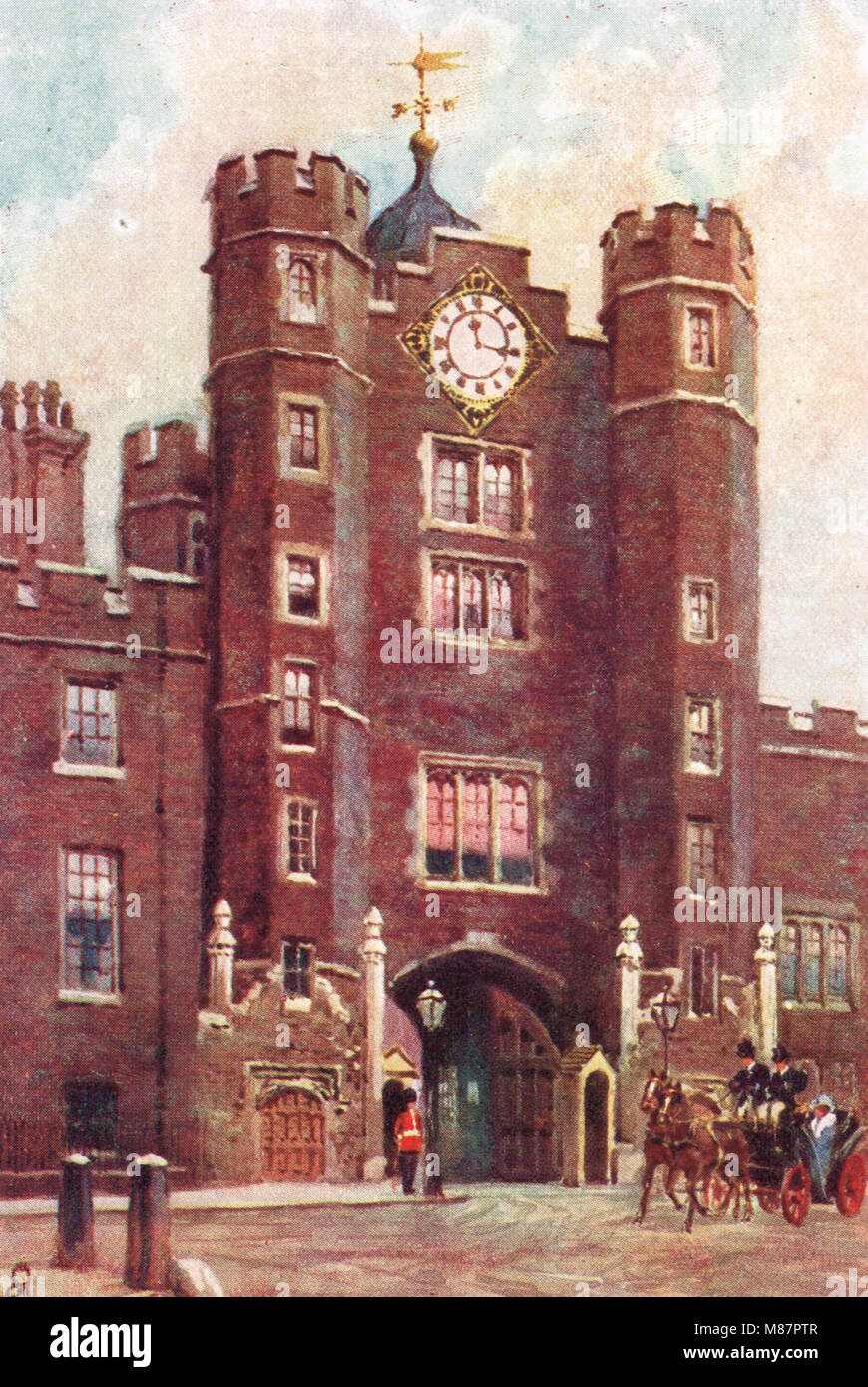 Ingresso al St James Palace a Londra, Inghilterra, circa 1905 Foto Stock