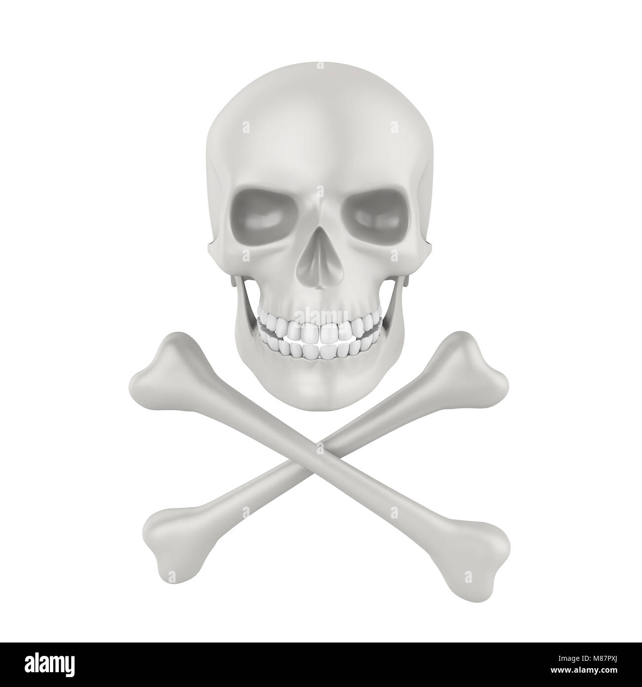 Cranio e Crossbones isolato Foto Stock