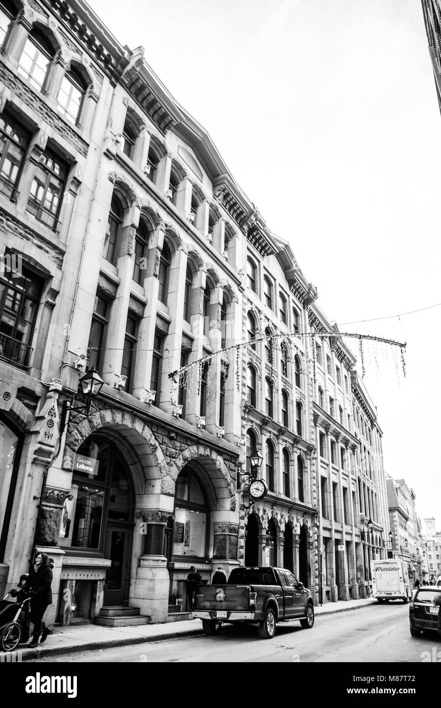 Strade della vecchia Montreal Foto Stock
