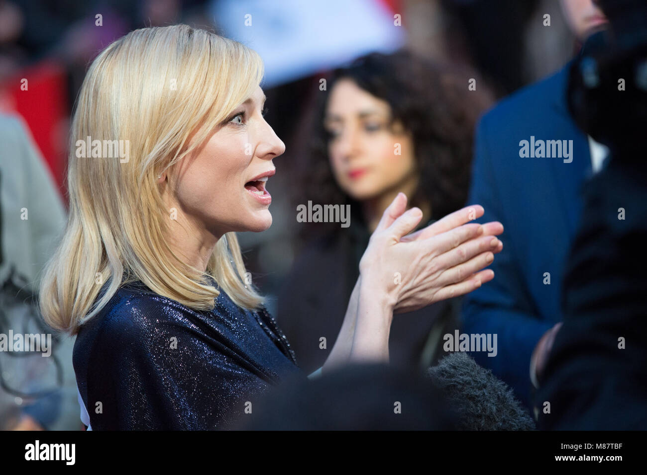 Londra, UK, 17 ottobre 2015, Cate Blanchett, lo screening di 'Carol' a BFI London Film Festival di Odeon Leicester Square. Mariusz Goslicki/Alamy Foto Stock