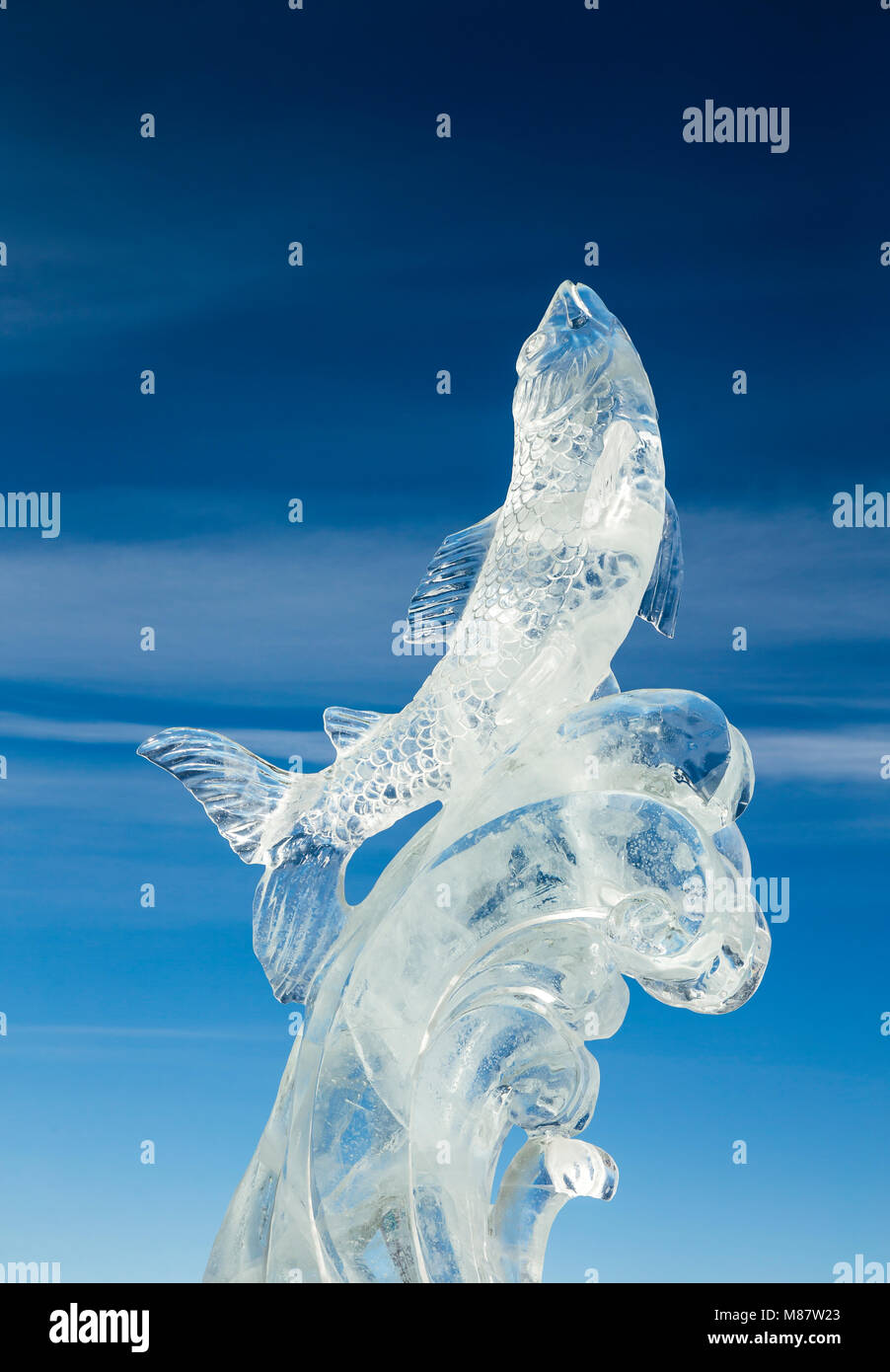 Il ghiaccio skulpture presso un lago Khovsgol festival di ghiaccio Foto Stock