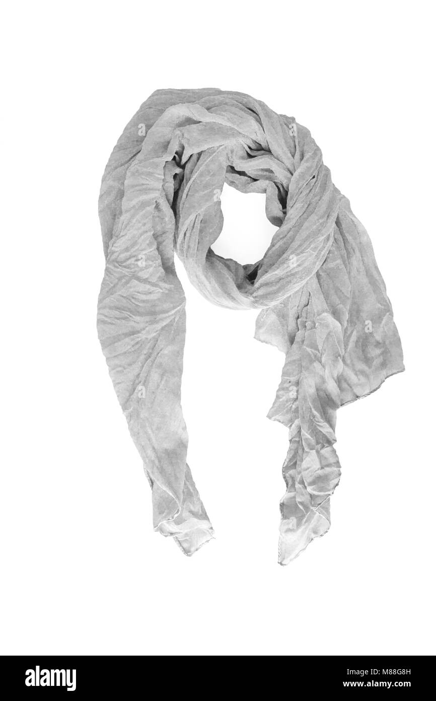 Sciarpa modellato, neckerchief isolati su sfondo bianco. Foto Stock