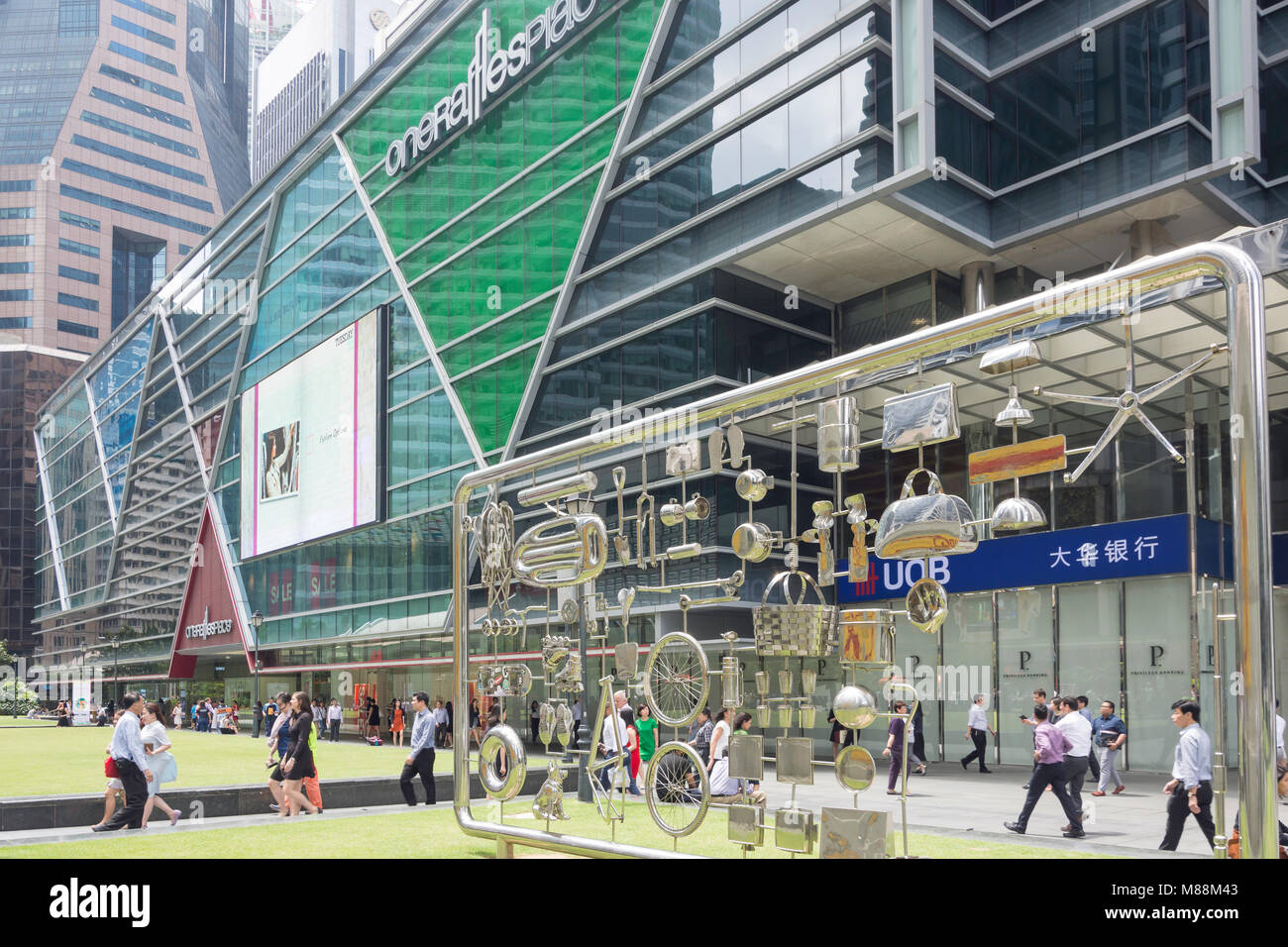 Uno Raffles Place, Raffles Place, il cuore del centro citta', Zona Centrale, Singapore Island (Pulau Ujong), Singapore Foto Stock