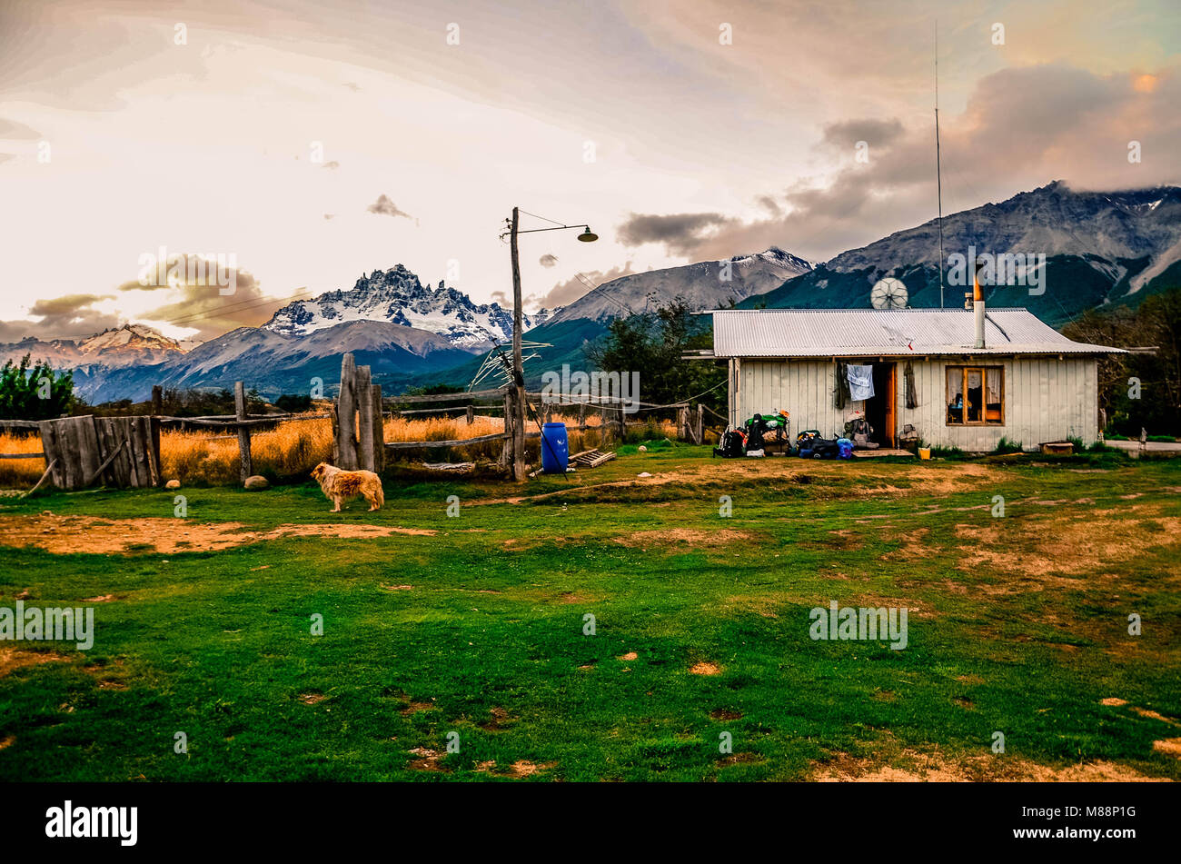 Zona rurale nel Sud Patagonia, Cile Foto Stock