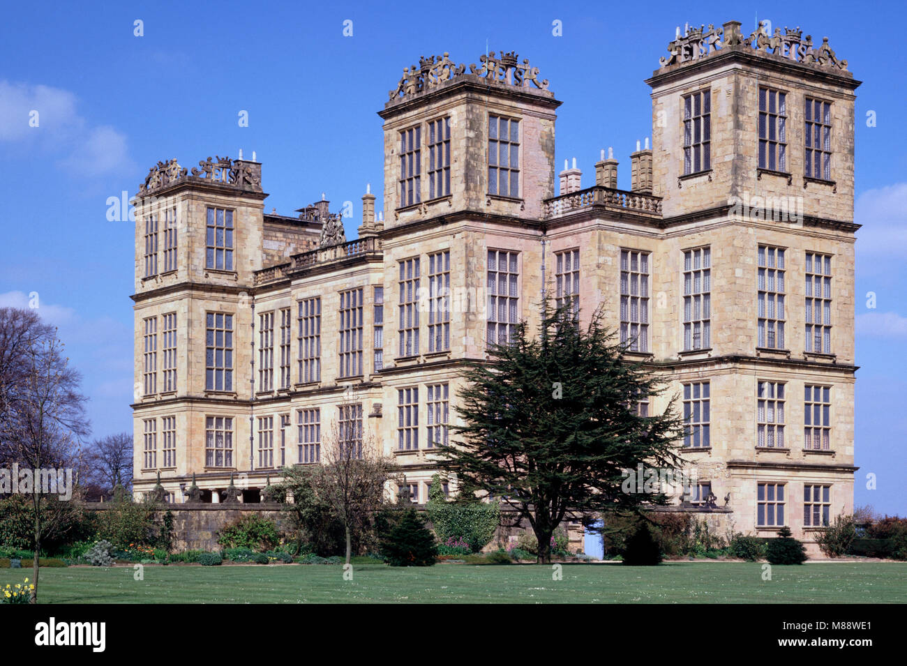 Hardwick Hall vicino a Chesterfield, Derbyshire, Inghilterra, Regno Unito. Foto Stock