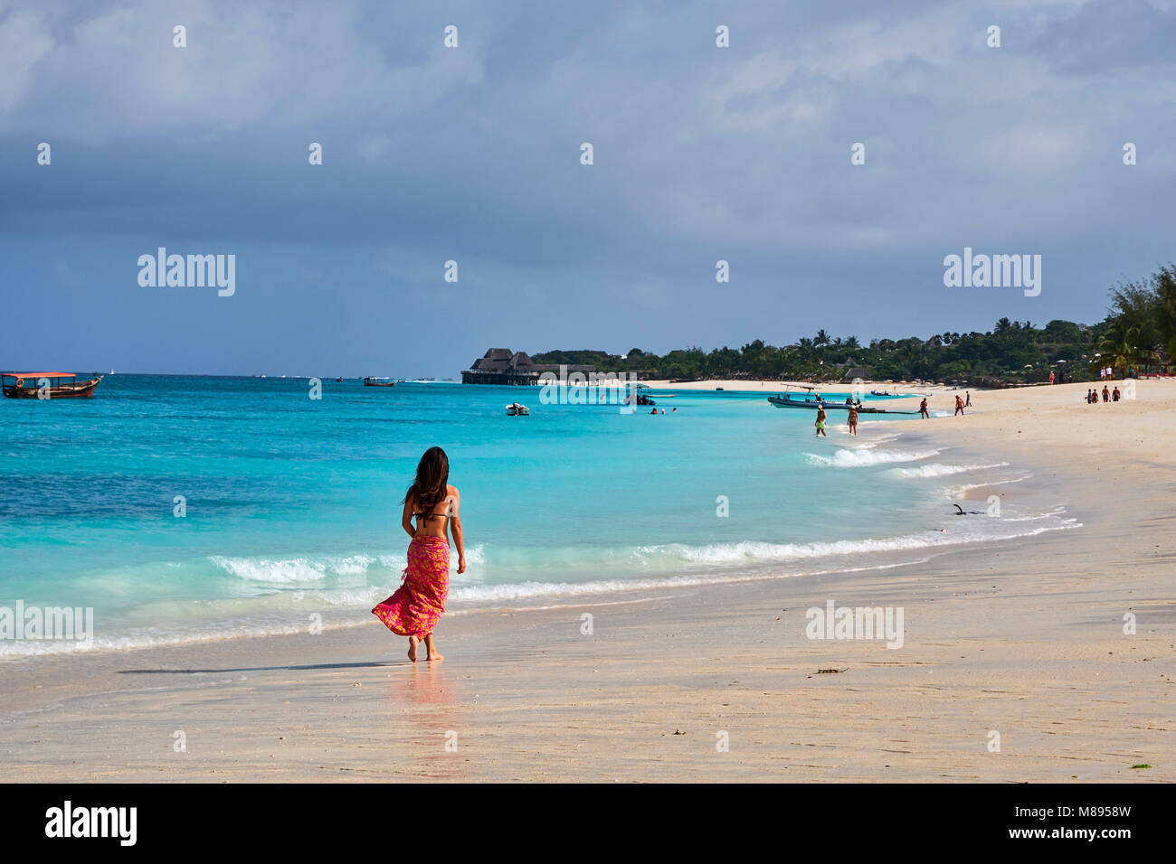 Tanzania, isola di Zanzibar, Unguja, Nungwi beach Foto Stock