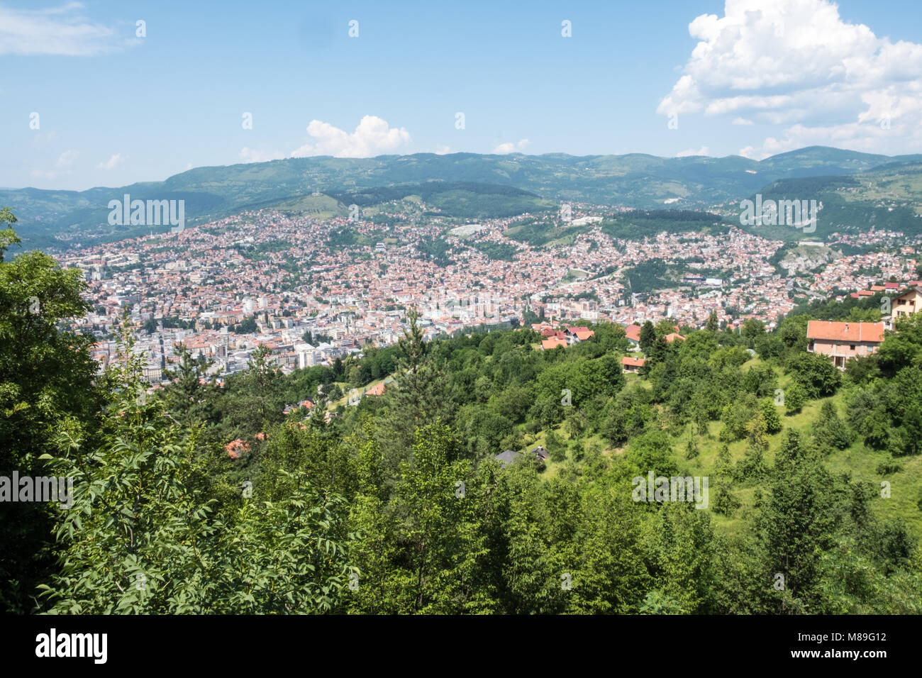 Vista sulla città di Sarajevo, Bosnia ed Erzegovina Foto Stock