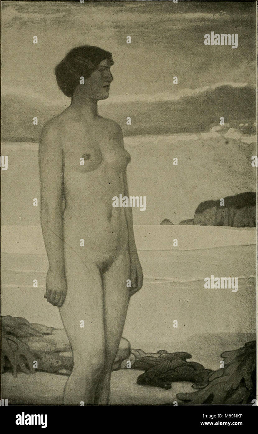 Fritz Erler - Mädchen am Strand, 1912 Foto Stock