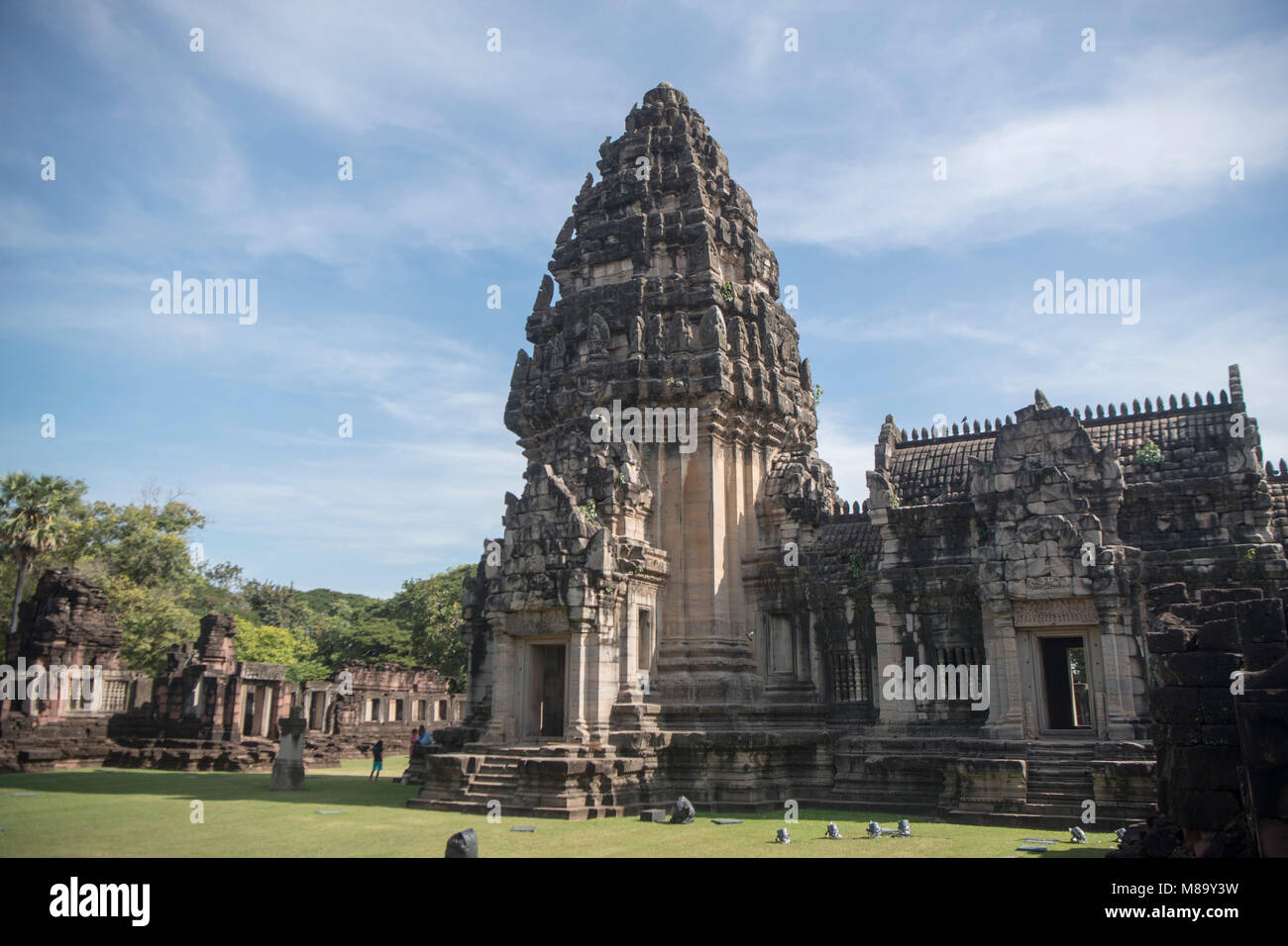 Il tempio Khmer rovine di Phimai parco storico presso il Festival di Phimai nella città di Phimai in Provinz Nakhon Ratchasima in Isan in Thailandia Foto Stock