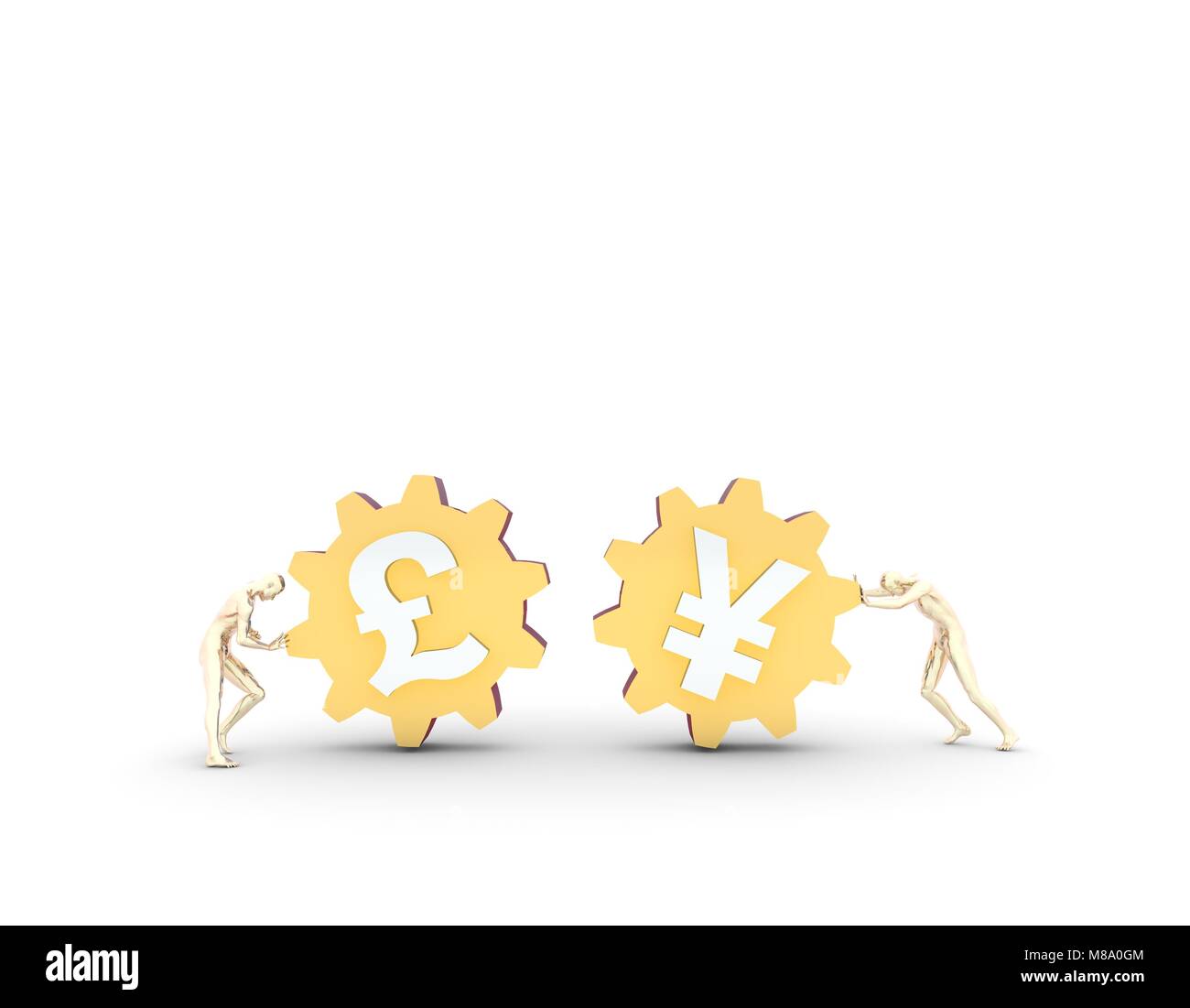 La cooperazione finanziaria e di cooperazione e di influenza tra marce,pound e renminbi Foto Stock