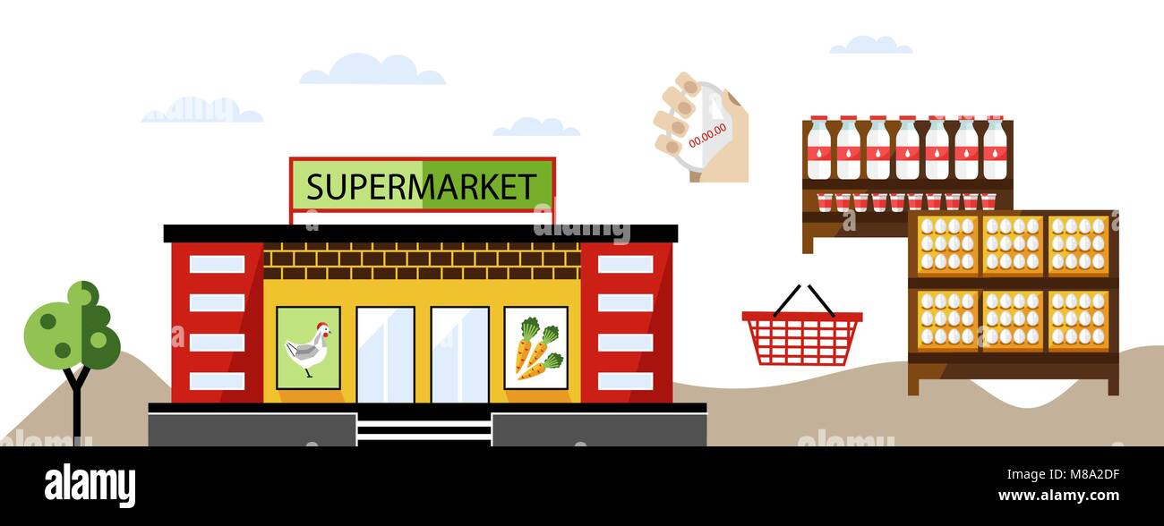Negozio locale al summer farmers market Illustrazione Vettoriale