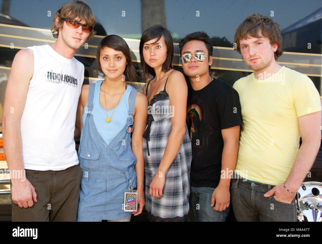 Meg & Dia ritratto di backstage durante il Vans warped tour 2007. Foto Stock