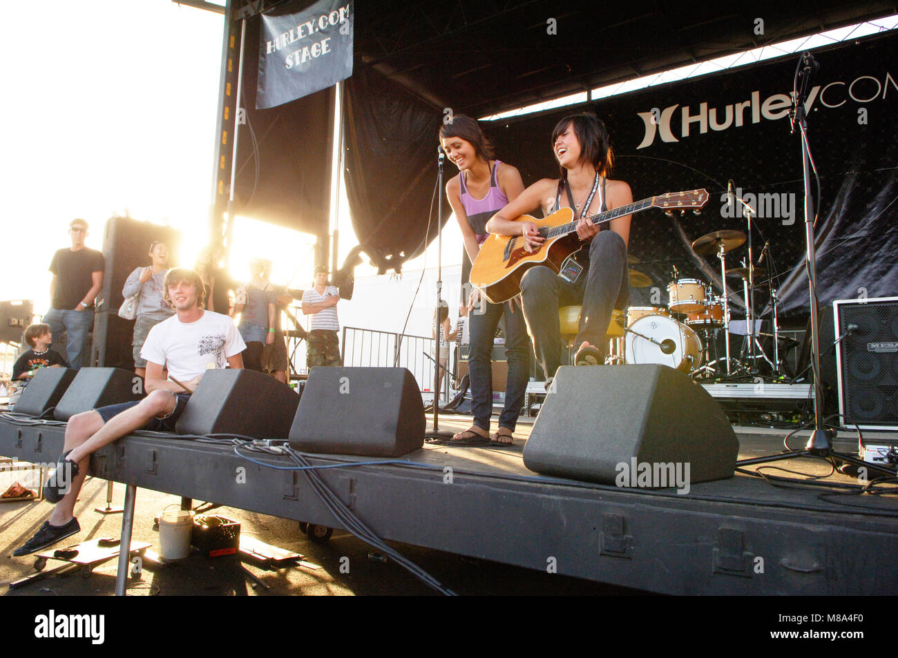 Meg & Dia esegue sul palco durante il Vans warped tour 2007. Foto Stock